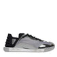 Dolce & Gabbana Silver Black Nylon NS1 Low Top Sneakers Shoes