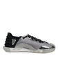 Dolce & Gabbana Silver Black Nylon NS1 Low Top Sneakers Shoes