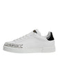 Dolce & Gabbana White Leather Low Top Lace Up Sneakers Shoes