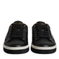 Dolce & Gabbana Black Leather Low Top Men Sneakers Shoes