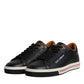 Dolce & Gabbana Black Leather Low Top Men Sneakers Shoes