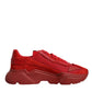 Dolce & Gabbana Red Leather Daymaster Low Top Sneakers Shoes