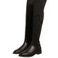 MY TWIN Black Leather Suede Flats High Boots Shoes