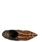 Dolce & Gabbana Brown Leopard Leather Stretch Heels Boots Shoes