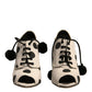 Dolce & Gabbana White Black Polka Dot Peep Toe Ankle Boots Shoes