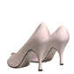Dolce & Gabbana White Leather High Heels Women Pumps Shoes