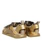 Dolce & Gabbana Gold Stretch Lace Up NS1 Sneakers Shoes