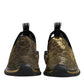 Dolce & Gabbana Gold Glitter Leopard Sorrento Sneakers Shoes