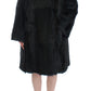 Dolce & Gabbana Black Goat Fur Shearling Long Jacket Coat