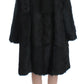 Dolce & Gabbana Black Goat Fur Shearling Long Jacket Coat