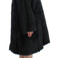 Dolce & Gabbana Black Goat Fur Shearling Long Jacket Coat