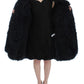 Dolce & Gabbana Black Goat Fur Shearling Long Jacket Coat