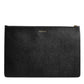 Dolce & Gabbana Black Leather #DGFAMILY Embellished Men Zip Pouch Bag