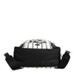 Dolce & Gabbana Black White Vulcano Royal King Print Men Backpack Bag