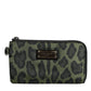 Dolce & Gabbana Green Leopard Leather Logo Plaque Multifunctional Kit Bag