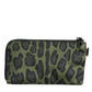 Dolce & Gabbana Green Leopard Leather Logo Plaque Multifunctional Kit Bag