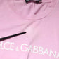 Dolce & Gabbana Pink Logo Print Cotton Crew Neck T-shirt