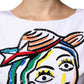 Moschino Couture White Printed Viscose Sheath Mini Dress