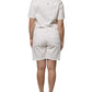 Please White Cotton Short Sleeves Button Down Romper Dress