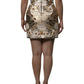 Dolce & Gabbana Gold Jacquard Embellished A-line Mini Skirt