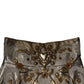 Dolce & Gabbana Gold Jacquard Embellished A-line Mini Skirt