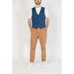 Gianni Lupo Blue Cotton Waistcoat