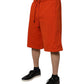 Dolce & Gabbana Red Cotton Blend Mid Waist Men Bermuda Shorts