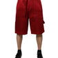 Dolce & Gabbana Maroon Viscose Nylon Mid Waist Bermuda Shorts