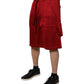 Dolce & Gabbana Maroon Viscose Nylon Mid Waist Bermuda Shorts