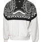 Dolce & Gabbana White Black Printed Cotton Sweatshirt Sweater