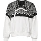 Dolce & Gabbana White Black Print Cotton Sweatshirt Sweater