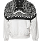 Dolce & Gabbana White Black Print Cotton Sweatshirt Sweater