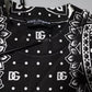 Dolce & Gabbana White Black Print Cotton Sweatshirt Sweater