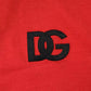 Dolce & Gabbana Red DG Logo Patch Cotton Crew Neck T-shirt