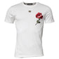 Dolce & Gabbana White Cotton Logo Floral Crew Neck T-shirt