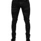 Dolce & Gabbana Black Tattered Cotton Skinny Men Denim Jeans