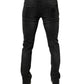 Dolce & Gabbana Black Cotton Stretch Skinny Men Denim Jeans
