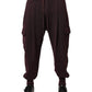 Dolce & Gabbana Dark Violet Cotton Cargo Jogger Pants