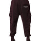 Dolce & Gabbana Dark Violet Cotton Cargo Jogger Pants