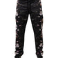 Dolce & Gabbana Black Floral Polyester Jogger Pants