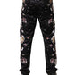 Dolce & Gabbana Black Floral Polyester Jogger Pants