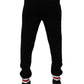 Dolce & Gabbana Black Wool Mid Waist Jogger Sweatpants Pants