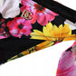 Dolce & Gabbana Black Floral Print Swimsuit Bikini Bottom Swimwear