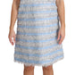 Dolce & Gabbana Light Blue Silver Shift Gown Dress