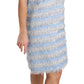 Dolce & Gabbana Light Blue Silver Shift Gown Dress