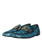 Dolce & Gabbana Blue Sequined Loafers Formal Dress Shoes