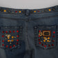 Dolce & Gabbana Crystal Roses Heart Embellished Jeans