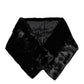 Dolce & Gabbana Black Fur Shawl Neck Wrap Cover Collar Scarf