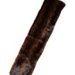 Dolce & Gabbana Black Brown Stripe Fur Shawl Wrap Scarf