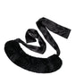 Dolce & Gabbana Black Lamb Fur Women Neck Warmer Winter Scarf